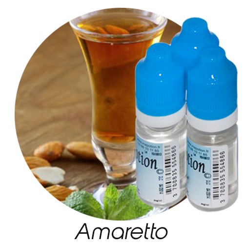 E-Liquide Saveur Amaretto, Eliquide Français Ma Potion, recharge liquide pour cigarette électronique. Sans nicotine ni tabac