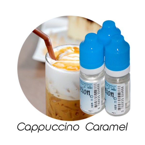 E-Liquide Saveur Cappuccino Caramel, Eliquide Français Ma Potion, recharge liquide pour cigarette électronique- Sans nicotine ni