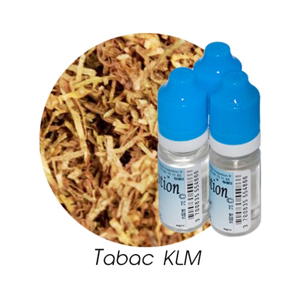 Lot de 3 E-Liquide TABAC KLM, Eliquide Français Ma Potion, recharge liquide cigarette électronique, Ecig Sans nicotine ni tabac