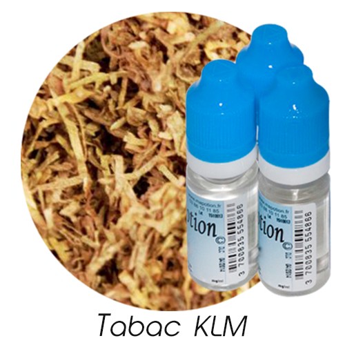 Lot de 3 E-Liquide TABAC KLM, Eliquide Français Ma Potion, recharge liquide cigarette électronique, Ecig Sans nicotine ni tabac