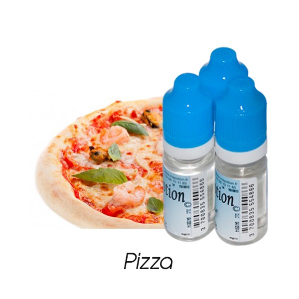 Lot de 3 E-Liquide Pizza, Eliquide Français Ma Potion, recharge liquide cigarette électronique. Sans nicotine ni tabac