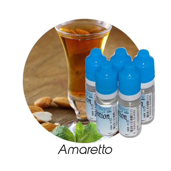 Lot de 5 E-Liquide Amaretto, Eliquide Français Ma Potion, recharge liquide cigarette électronique. Sans nicotine ni tabac